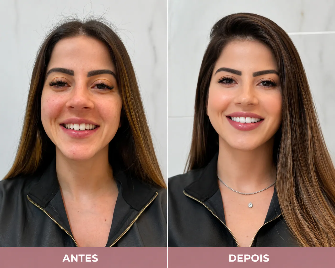 Antes e depois de harmonização facial — Sobilis Odontologia Humanizada