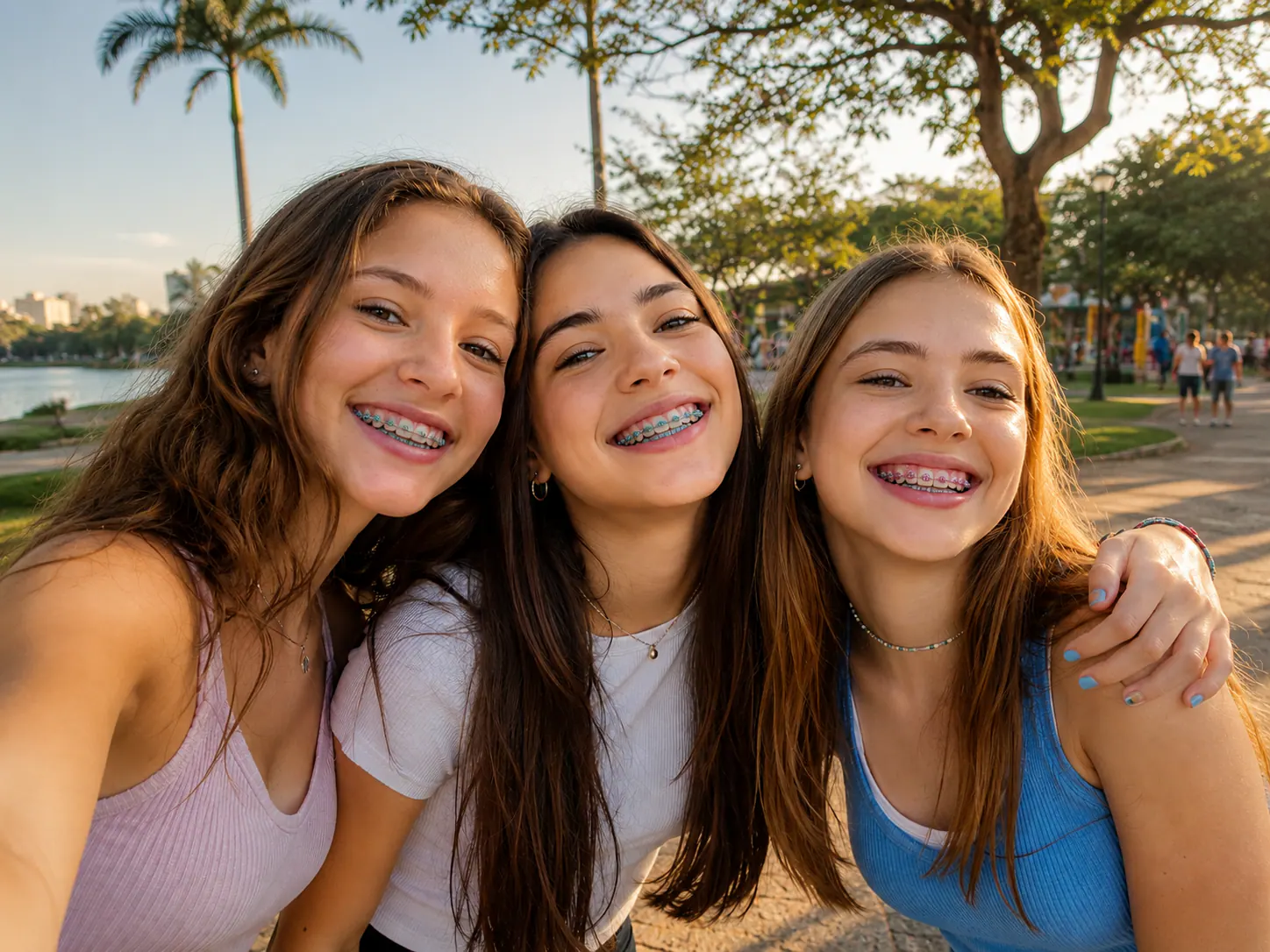 Jovens com aparelho ortodôntico na Sobilis Odontologia Humanizada, Itapoã, Belo Horizonte