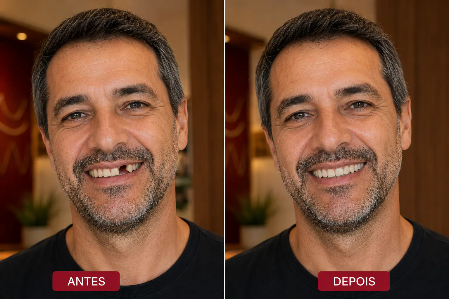 Transformação do sorriso com implante — Sobilis Odontologia Humanizada